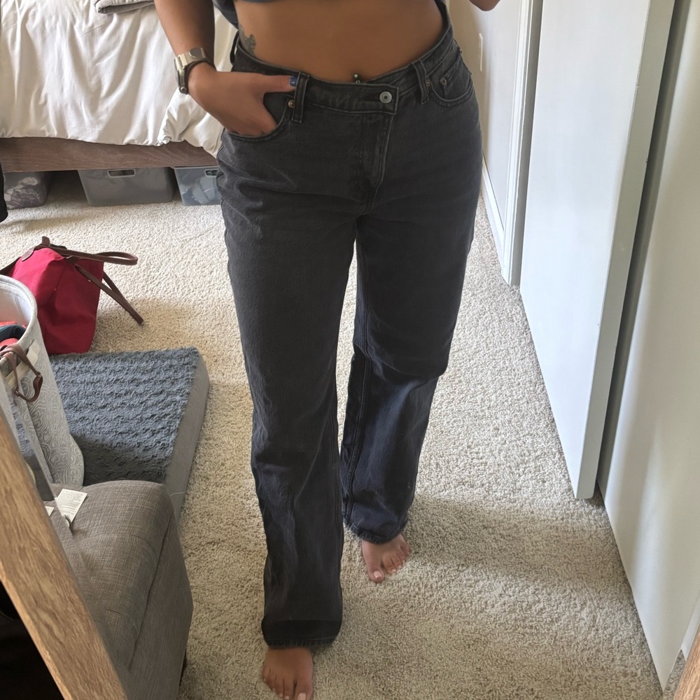 Abercrombie & Fitch 90s Relaxed High Rise Black Jeans